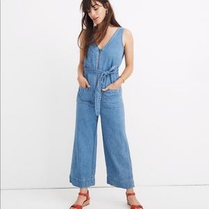 Madewell denim zip front jumpsuit
